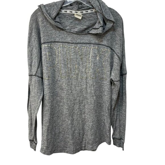 Victoria’s Secret PINK Hoodie Backless Gray Soft Cozy Size Large - Picture 2 of 7